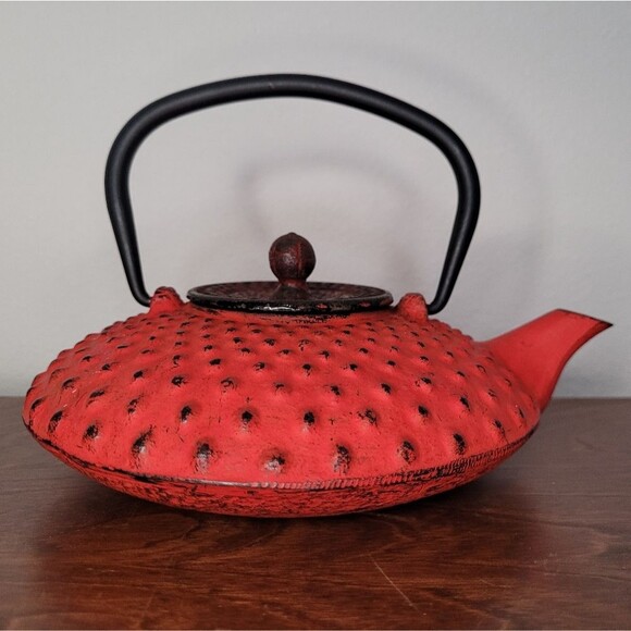 Vintage Other - Japanese Cast Iron Tea Kettle Red Dragon